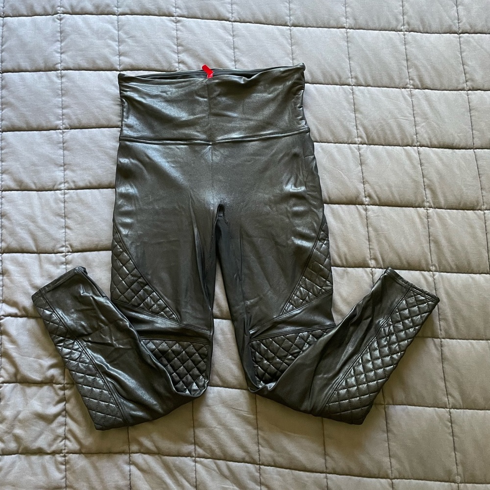 Spanx Quilted Faux Leather Leggings